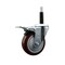 Service Caster 4'' Maroon Poly Swivel 3/4'' Expanding Stem Caster Total Lock Brake SCC-EXTTL20S414-PPUB-MRN-34 - alternate 1